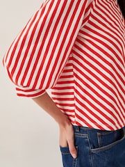 Monsoon Red Sally Stripe Jersey 100% Cotton Top - Image 4 of 5