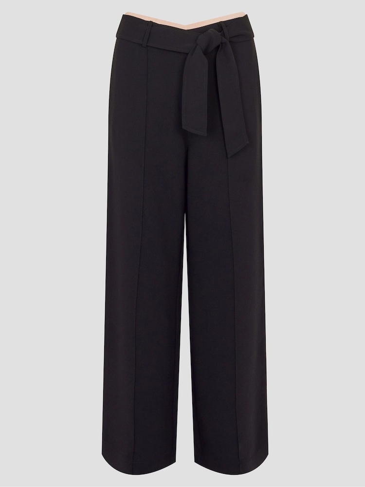 Schwarz - Monsoon Hose mit scharlachrotem Besatz - Bild 5 von 5