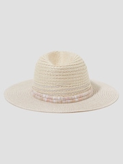 Monsoon Cream Nora Straw Fedora Hat - Image 2 of 3