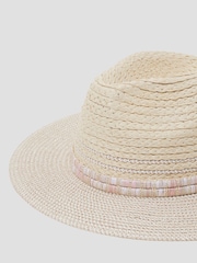 Monsoon Cream Nora Straw Fedora Hat - Image 3 of 3