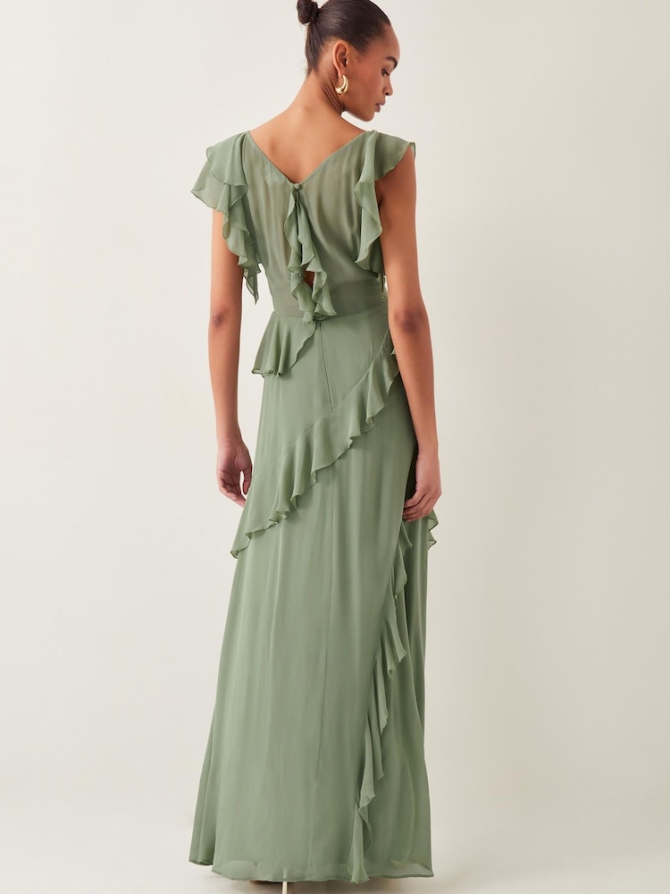 Monsoon Green Romy Ruffle Maxi Dress - Image 2 of 5