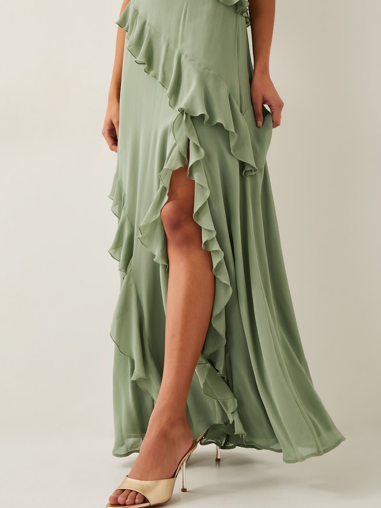 Monsoon Green Romy Ruffle Maxi Dress - Image 5 of 5
