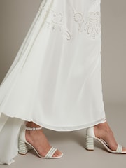 Monsoon Natural Bridal Penelope Pearl Heeled Sandals - Image 1 of 4