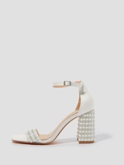 Monsoon Natural Bridal Penelope Pearl Heeled Sandals - Image 2 of 4
