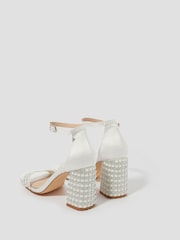 Monsoon Natural Bridal Penelope Pearl Heeled Sandals - Image 3 of 4