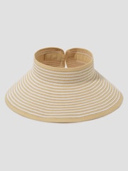 Monsoon Natural Jodi Packable Stripe Visor Hat - Image 1 of 4