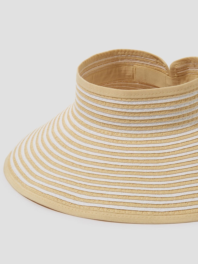 Monsoon Natural Jodi Packable Stripe Visor Hat - Image 2 of 4