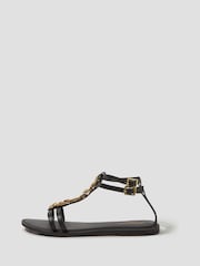 Monsoon Black Simi T-Bar Strappy Sandals - Image 1 of 3