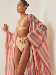 Monsoon Orange Clara Zigzag Stripe Kaftan - Image 1 of 5