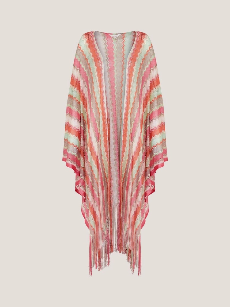 Monsoon Orange Clara Zigzag Stripe Kaftan - Image 5 of 5