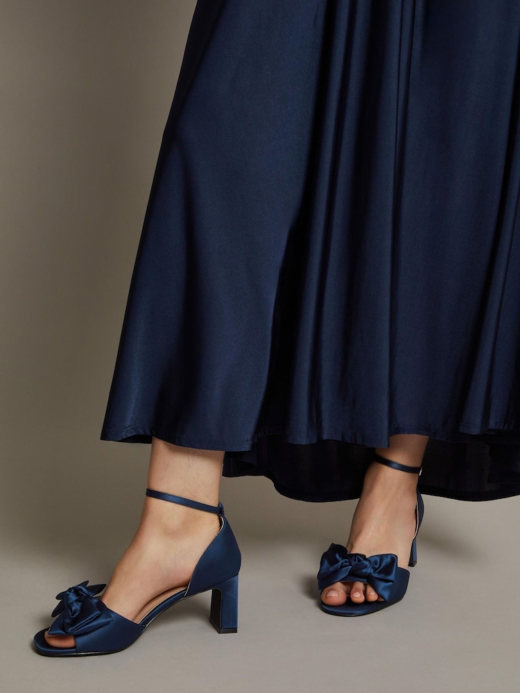 Monsoon Blue Tilda Satin Bow Heels - Image 1 of 4