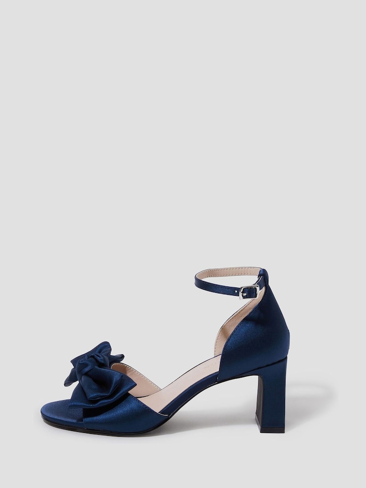 Monsoon Blue Tilda Satin Bow Heels - Image 2 of 4