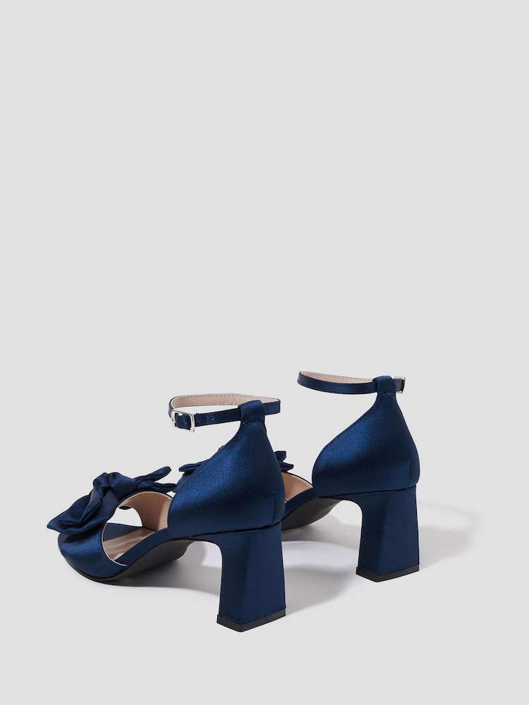 Monsoon Blue Tilda Satin Bow Heels - Image 2 of 4 Monsoon Blue Tilda Satin Bow Heels - Image 2 of 4