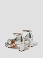 Monsoon Silver Taya Metallic Bow Heeled Sandals - Image 3 of 3