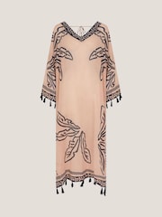 Monsoon White Pam Palm Print Beach Cover-Up Dress - Image 6 of 6