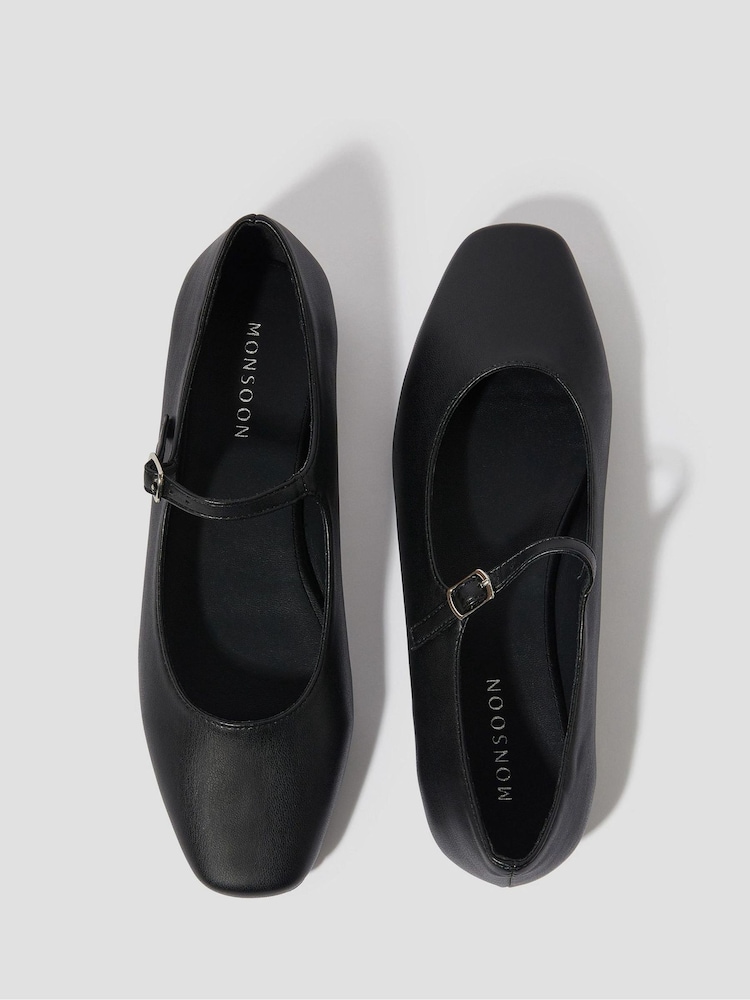Monsoon Black Crista Mary Jane Ballet Flats - Image 2 of 3