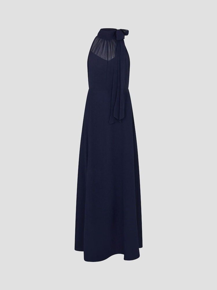 Azul - Vestido largo de gasa con cuello halter Monika de Lipsy - Imagen 4 de 4 Azul - Vestido largo de gasa con cuello halter Monika de Lipsy - Imagen 4 de 4