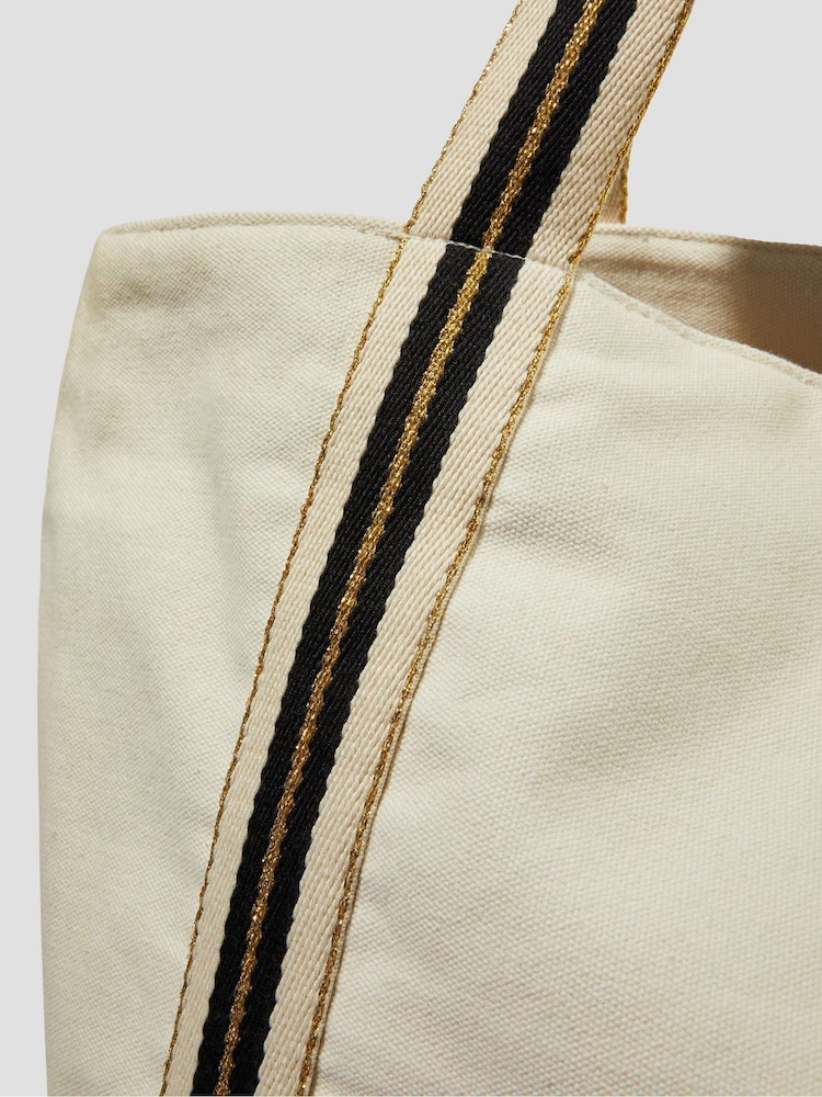 Monsoon Natural Nia Stripe Strap Tote Bag - Image 3 of 3