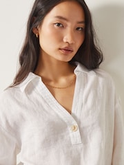 Monsoon White Clover 100% Linen Blouse - Image 4 of 5