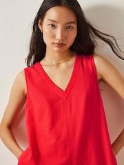 Monsoon Orange Britt Sleeveless A-Line Midi Dress - Image 2 of 5