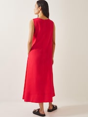 Monsoon Orange Britt Sleeveless A-Line Midi Dress - Image 3 of 5