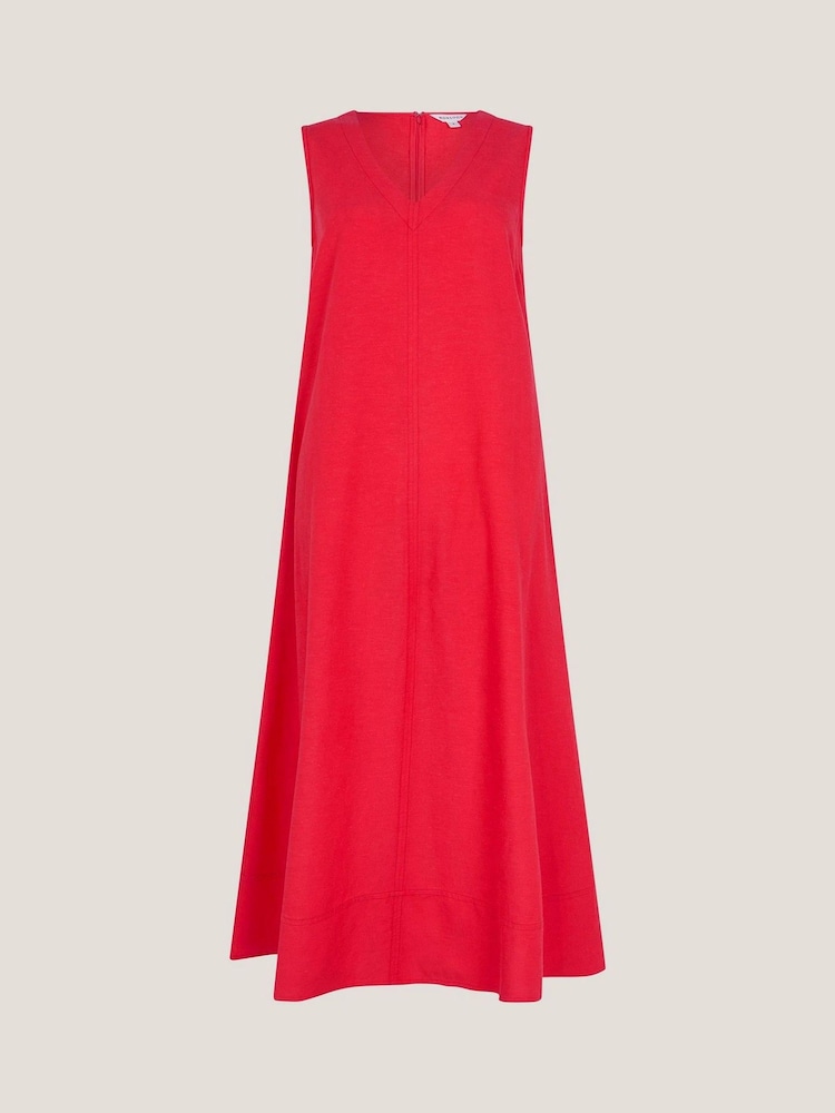 Monsoon Orange Britt Sleeveless A-Line Midi Dress - Image 5 of 5