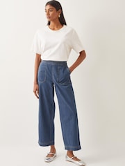 Monsoon Harper Regular Wide Leg 100% Cotton Jeans - Imagen 1 de 6