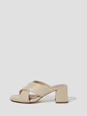Monsoon Cream Oralia Leather Crossover Mule Heels - Image 2 of 3