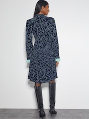 Monsoon Blue Novie Polka Dot Mini Shirt Dress - Image 3 of 6