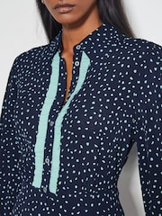 Monsoon Blue Novie Polka Dot Mini Shirt Dress - Image 4 of 6