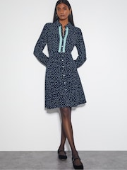 Monsoon Blue Novie Polka Dot Mini Shirt Dress - Image 5 of 6