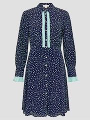 Monsoon Blue Novie Polka Dot Mini Shirt Dress - Image 6 of 6