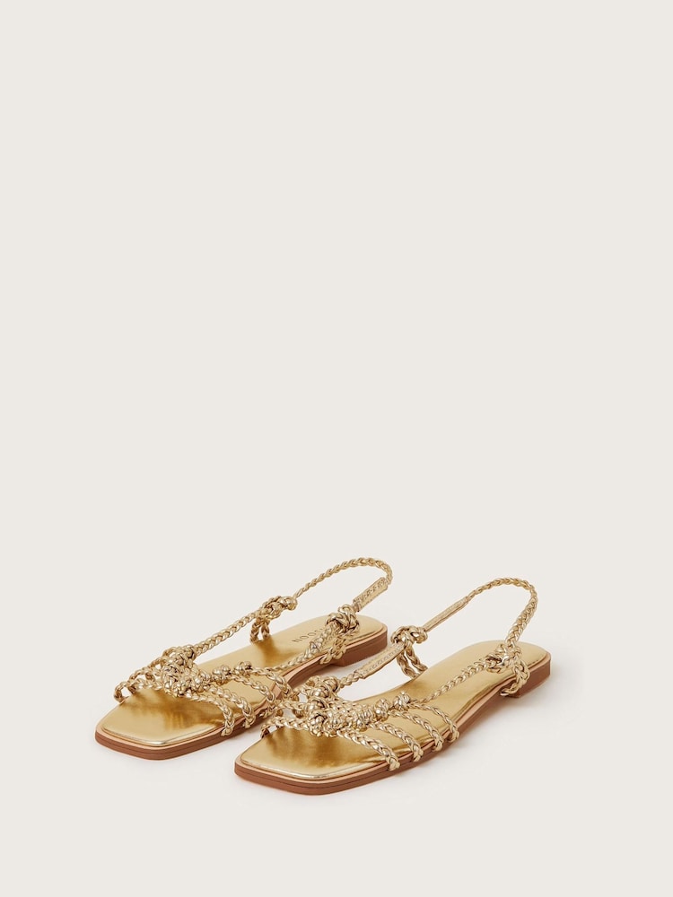 Monsoon Gold Haf Braided Sandals - Image 1 of 3