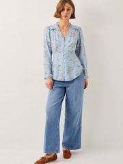Monsoon Blue Sarah Floral Button Blouse - Image 2 of 5