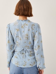 Monsoon Blue Sarah Floral Button Blouse - Image 3 of 5