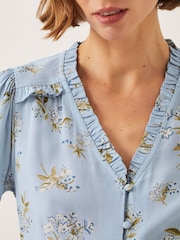 Monsoon Blue Sarah Floral Button Blouse - Image 4 of 5