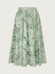 Monsoon Green Josie Floral Print Jacquard Midi Skirt - Image 6 of 6