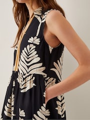 Monsoon Pamela Sleeveless Leaf Print Midi Dress - Image 4 of 6