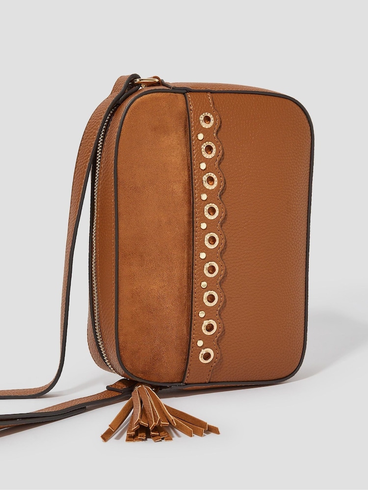 Monsoon Natural Tess Stud Cross-Body Bag - Image 1 of 4