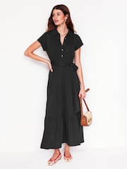 Boden Black Cressida Jersey Shirt Dress - Image 1 of 6