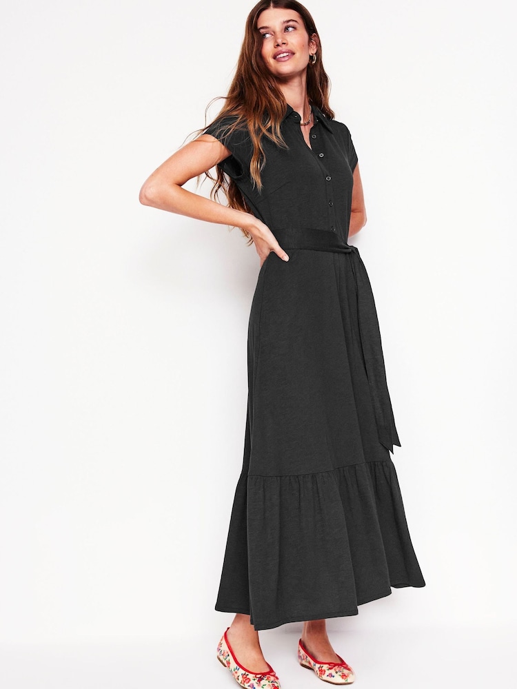 Boden Black Cressida Jersey Shirt Dress - Image 4 of 6
