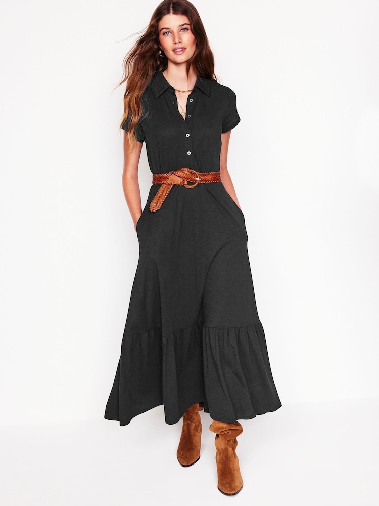 Boden Black Cressida Jersey Shirt Dress - Image 5 of 6