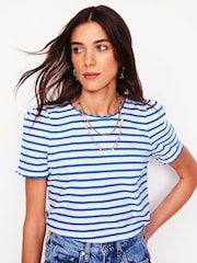 Boden Blue 100% Cotton Ali Ricrac T-Shirt - Image 1 of 5