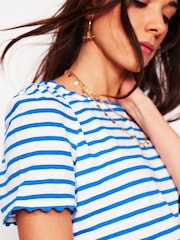 Boden Blue 100% Cotton Ali Ricrac T-Shirt - Image 3 of 5