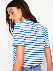 Boden Blue 100% Cotton Ali Ricrac T-Shirt - Image 4 of 5
