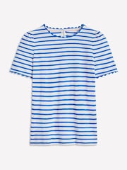 Boden Blue 100% Cotton Ali Ricrac T-Shirt - Image 5 of 5