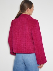 Monsoon Pink Teagan Tweed Crop Jacket - Image 2 of 5