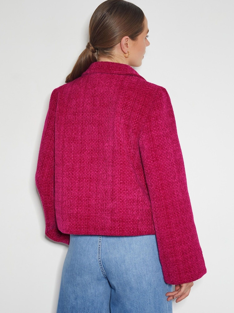 Monsoon Pink Teagan Tweed Crop Jacket - Image 2 of 5