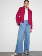 Monsoon Pink Teagan Tweed Crop Jacket - Image 4 of 5
