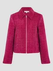 Monsoon Pink Teagan Tweed Crop Jacket - Image 5 of 5